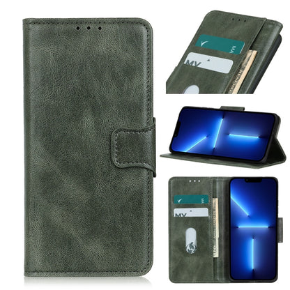 For iPhone 13 Pro Max Mirren Crazy Horse Texture Horizontal Flip Leather Case with Holder & Card Slots & Wallet (Green) by buy2fix