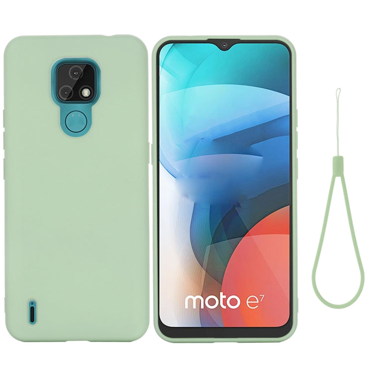 For Motorola Moto E7 2020 Pure Color Liquid Silicone Shockproof Full Coverage Case(Green) - Motorola Cases by buy2fix | Online Shopping UK | buy2fix