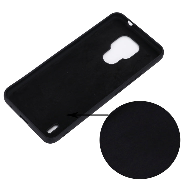 For Motorola Moto E7 2020 Pure Color Liquid Silicone Shockproof Full Coverage Case(Black) - Motorola Cases by buy2fix | Online Shopping UK | buy2fix