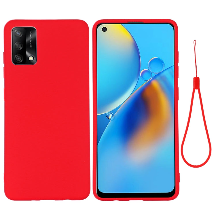For OPPO A74 4G / F19 Pure Color Liquid Silicone Shockproof Full Coverage Case(Red) by buy2fix
