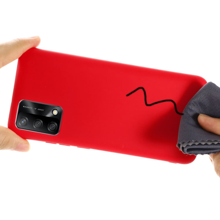 For OPPO A74 4G / F19 Pure Color Liquid Silicone Shockproof Full Coverage Case(Red) by buy2fix