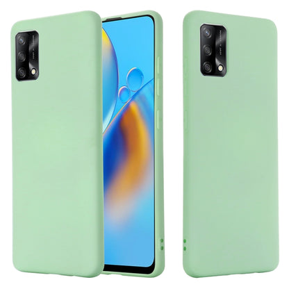 For OPPO A74 4G / F19 Pure Color Liquid Silicone Shockproof Full Coverage Case(Green) by buy2fix