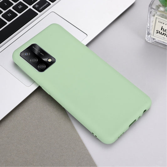 For OPPO A74 4G / F19 Pure Color Liquid Silicone Shockproof Full Coverage Case(Green) by buy2fix