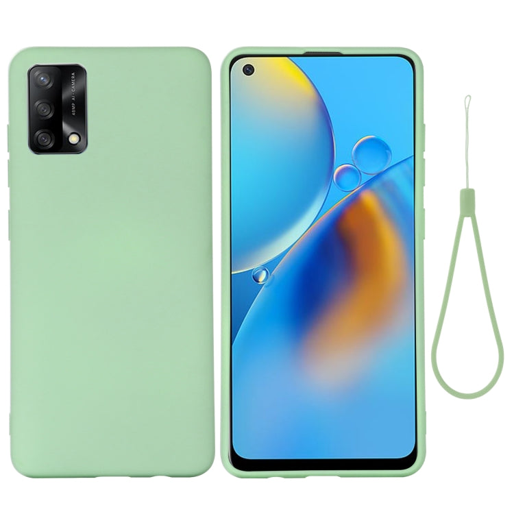 For OPPO A74 4G / F19 Pure Color Liquid Silicone Shockproof Full Coverage Case(Green) by buy2fix