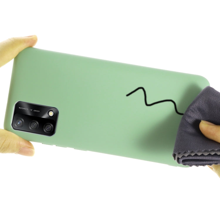 For OPPO A74 4G / F19 Pure Color Liquid Silicone Shockproof Full Coverage Case(Green) by buy2fix