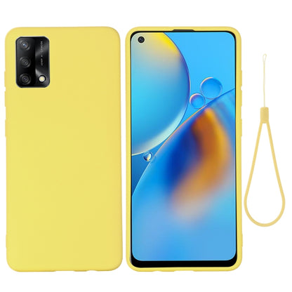 For OPPO A74 4G / F19 Pure Color Liquid Silicone Shockproof Full Coverage Case(Yellow) by buy2fix