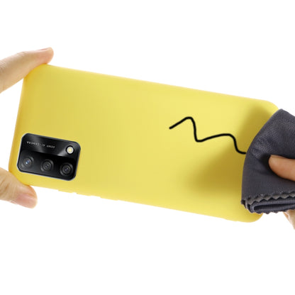 For OPPO A74 4G / F19 Pure Color Liquid Silicone Shockproof Full Coverage Case(Yellow) by buy2fix