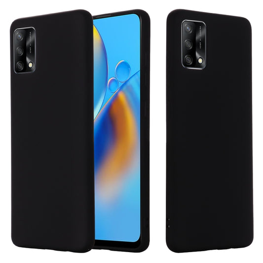 For OPPO A74 4G / F19 Pure Color Liquid Silicone Shockproof Full Coverage Case(Black) by buy2fix