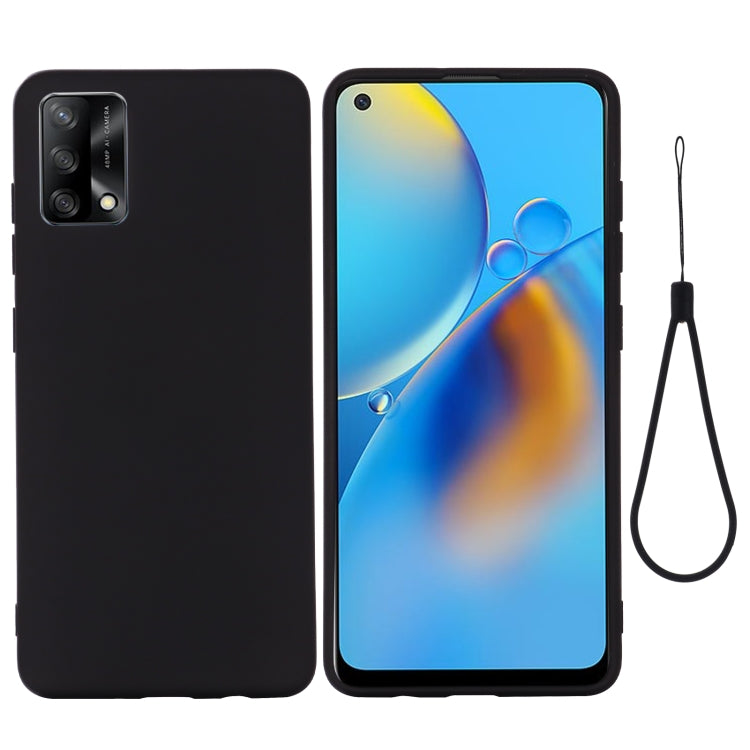 For OPPO A74 4G / F19 Pure Color Liquid Silicone Shockproof Full Coverage Case(Black) by buy2fix