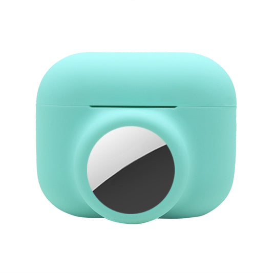 2 in 1 Shockproof Full Coverage Silicone Protective Case For AirPods Pro / AirTag(Teal) - Other by buy2fix | Online Shopping UK | buy2fix