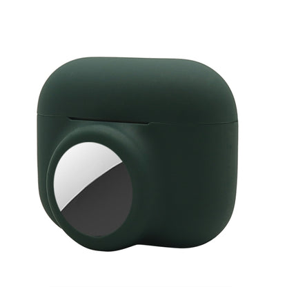 2 in 1 Shockproof Full Coverage Silicone Protective Case For AirPods Pro / AirTag(Dark Green) - Other by buy2fix | Online Shopping UK | buy2fix