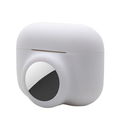 2 in 1 Shockproof Full Coverage Silicone Protective Case For AirPods Pro / AirTag(White) - Other by buy2fix | Online Shopping UK | buy2fix