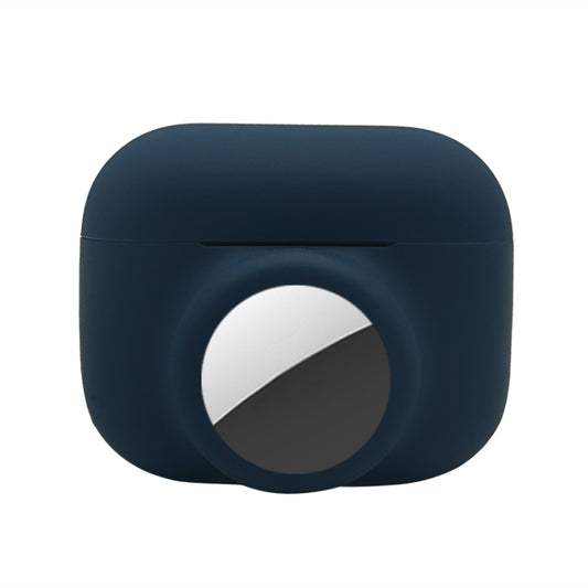 2 in 1 Shockproof Full Coverage Silicone Protective Case For AirPods Pro / AirTag(Dark Blue) - Other by buy2fix | Online Shopping UK | buy2fix