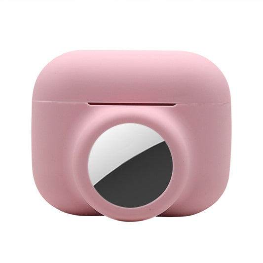2 in 1 Shockproof Full Coverage Silicone Protective Case For AirPods Pro / AirTag(Pink) - Other by buy2fix | Online Shopping UK | buy2fix