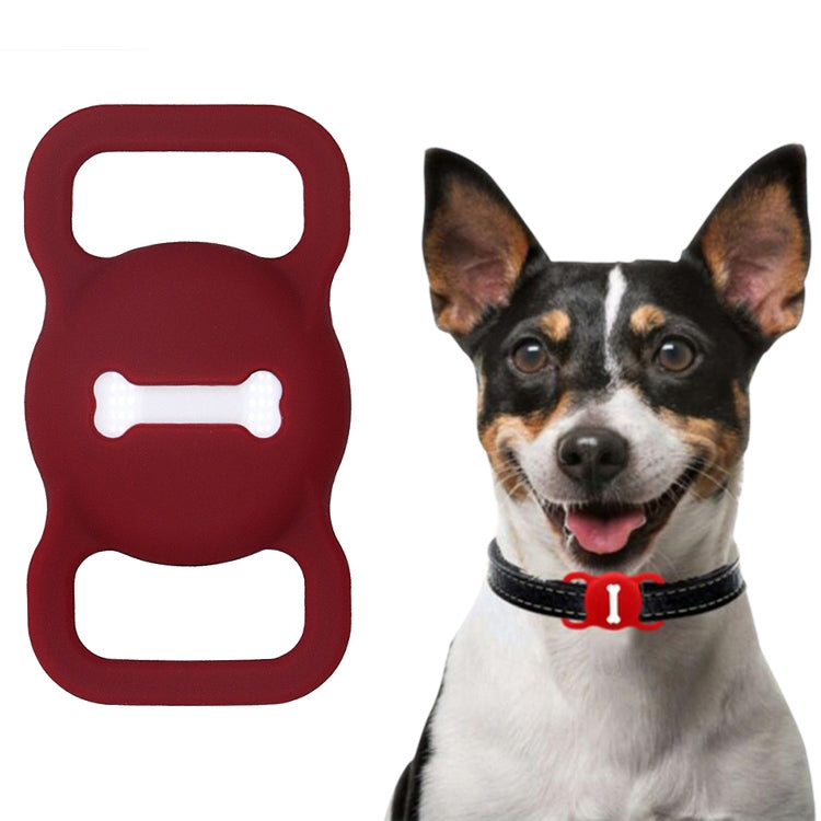 Shockproof Anti-scratch Silicone Case Protective Cover, Style: Bones, Model:For AirTag(Red Wine) - Other by buy2fix | Online Shopping UK | buy2fix