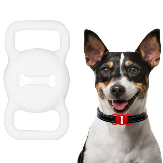 Shockproof Anti-scratch Silicone Case Protective Cover, Style: Bones, Model:For AirTag(White) - Other by buy2fix | Online Shopping UK | buy2fix