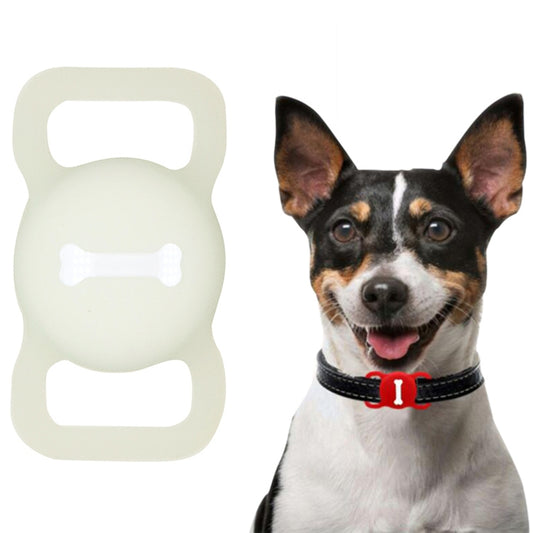 Shockproof Anti-scratch Silicone Case Protective Cover, Style: Bones, Model:For AirTag(Beige) - Other by buy2fix | Online Shopping UK | buy2fix