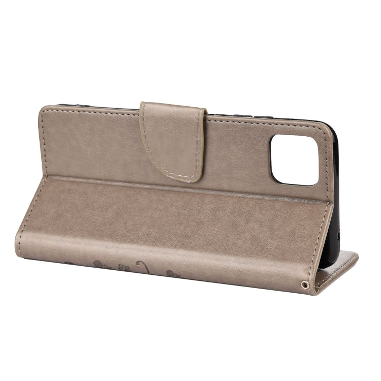 For Samsung Galaxy A22 5G Butterfly Flower Pattern Horizontal Flip Leather Case with Holder & Card Slots & Wallet(Grey) by buy2fix