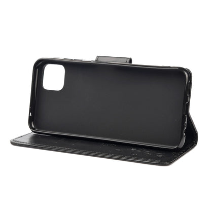 For Samsung Galaxy A22 5G Butterfly Flower Pattern Horizontal Flip Leather Case with Holder & Card Slots & Wallet(Black) by buy2fix