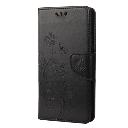 For Sony Xperia 10 III Butterfly Flower Pattern Horizontal Flip Leather Case with Holder & Card Slots & Wallet(Black) by buy2fix