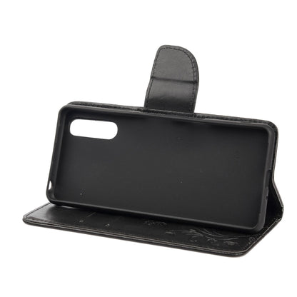 For Sony Xperia 10 III Butterfly Flower Pattern Horizontal Flip Leather Case with Holder & Card Slots & Wallet(Black) by buy2fix