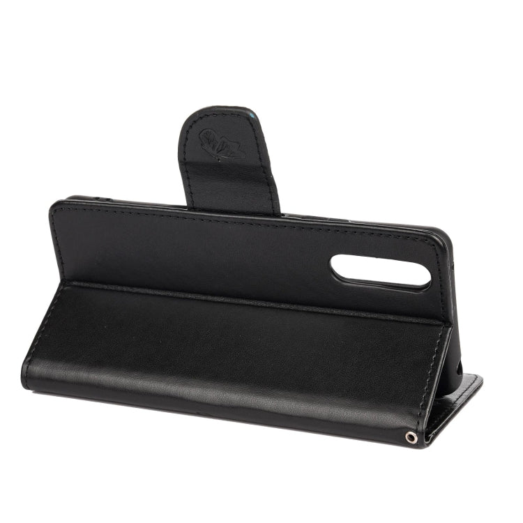 For Sony Xperia 10 III Butterfly Flower Pattern Horizontal Flip Leather Case with Holder & Card Slots & Wallet(Black) by buy2fix