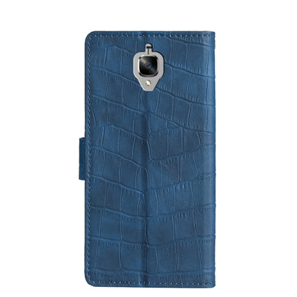 For OnePlus 3 Skin Feel Crocodile Texture Magnetic Clasp Horizontal Flip PU Leather Case with Holder & Card Slots & Wallet(Blue) - OnePlus Cases by buy2fix | Online Shopping UK | buy2fix