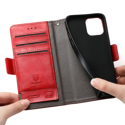 For iPhone 11 CaseNeo Business Splicing Dual Magnetic Buckle Horizontal Flip PU Leather Case with Holder & Card Slots & Wallet (Red) - iPhone 11 Cases by buy2fix | Online Shopping UK | buy2fix