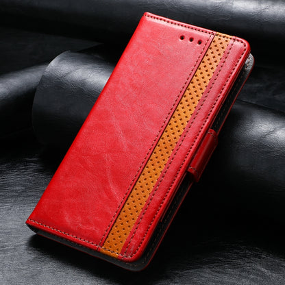 For iPhone 11 CaseNeo Business Splicing Dual Magnetic Buckle Horizontal Flip PU Leather Case with Holder & Card Slots & Wallet (Red) - iPhone 11 Cases by buy2fix | Online Shopping UK | buy2fix