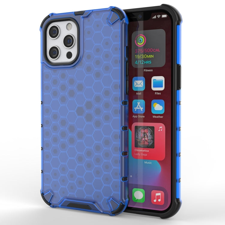 For iPhone 13 Pro Max Shockproof Honeycomb PC + TPU Protective Case (Blue) by buy2fix