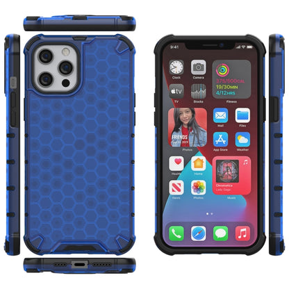 For iPhone 13 Pro Max Shockproof Honeycomb PC + TPU Protective Case (Blue) by buy2fix