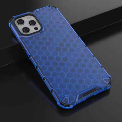 For iPhone 13 Pro Max Shockproof Honeycomb PC + TPU Protective Case (Blue) by buy2fix