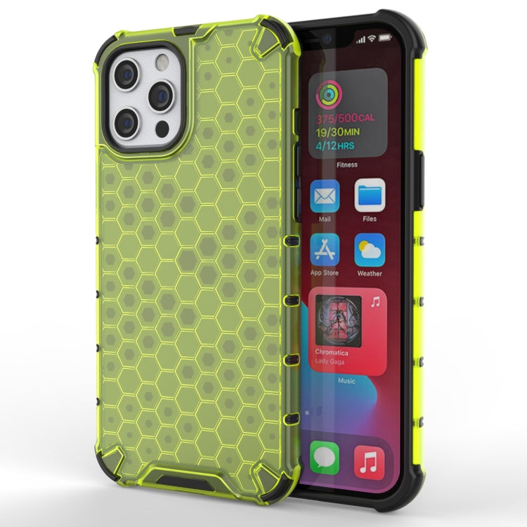 For iPhone 13 Pro Max Shockproof Honeycomb PC + TPU Protective Case (Green) by buy2fix