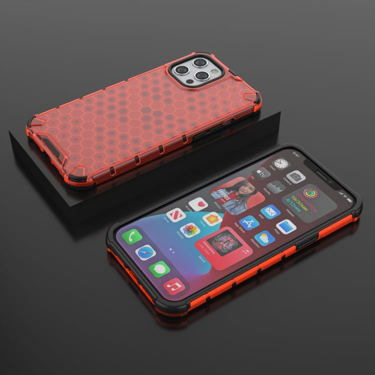 For iPhone 13 Pro Max Shockproof Honeycomb PC + TPU Protective Case (Red) by buy2fix