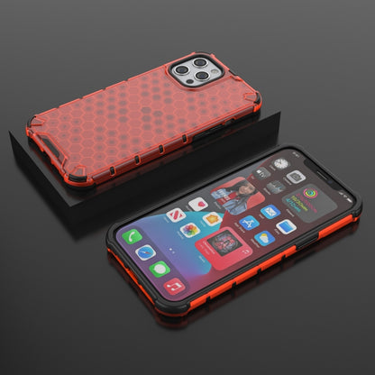 For iPhone 13 Pro Max Shockproof Honeycomb PC + TPU Protective Case (Red) by buy2fix