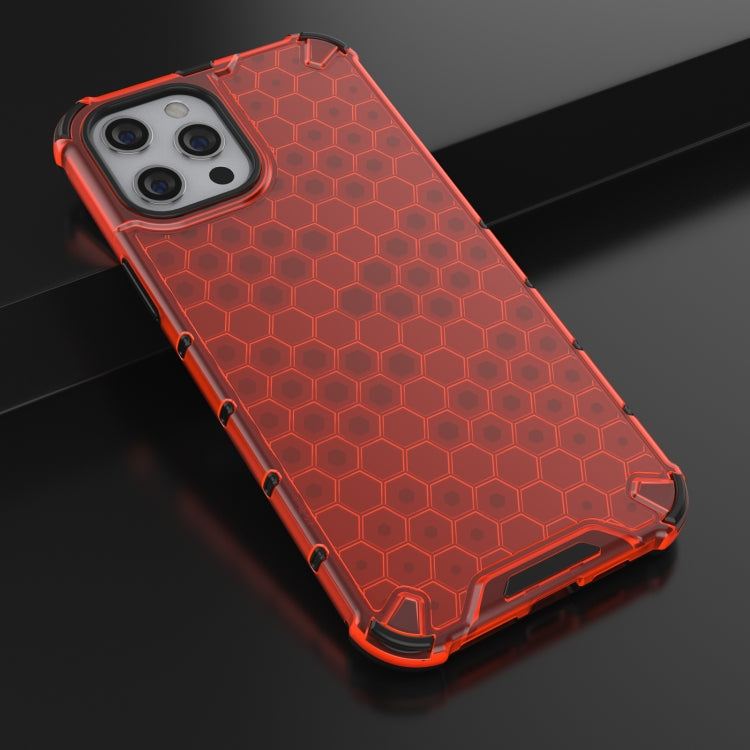 For iPhone 13 Pro Max Shockproof Honeycomb PC + TPU Protective Case (Red) by buy2fix