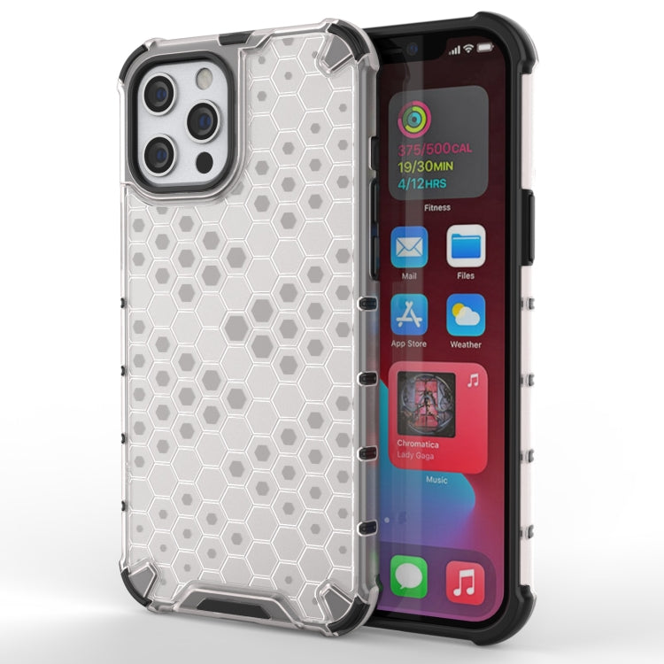 For iPhone 13 Pro Max Shockproof Honeycomb PC + TPU Protective Case (White) by buy2fix