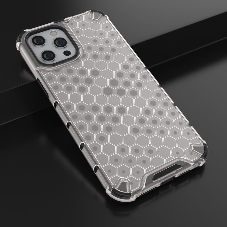 For iPhone 13 Pro Max Shockproof Honeycomb PC + TPU Protective Case (White) by buy2fix
