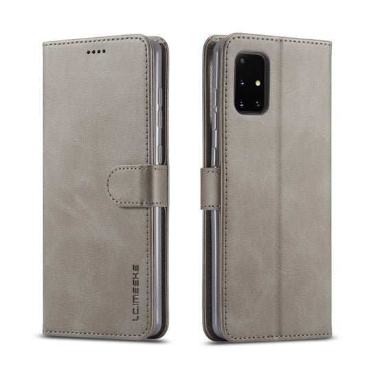 For Samsung Galaxy A03s 164mm LC.IMEEKE Calf Texture Horizontal Flip Leather Case with Holder & Card Slots & Wallet(Grey)