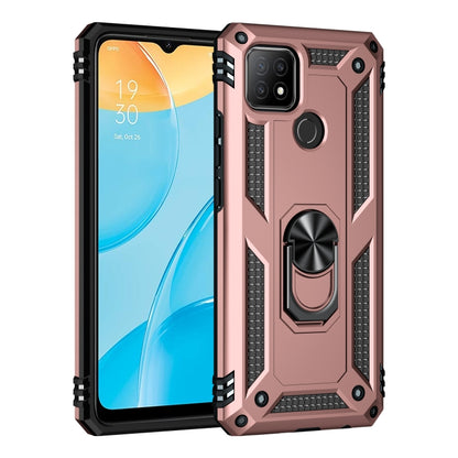 For OPPO A15 Shockproof TPU + PC Protective Case with 360 Degree Rotating Holder(Rose Gold) - OPPO Cases by buy2fix | Online Shopping UK | buy2fix