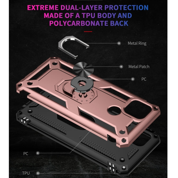 For OPPO A15 Shockproof TPU + PC Protective Case with 360 Degree Rotating Holder(Rose Gold) - OPPO Cases by buy2fix | Online Shopping UK | buy2fix