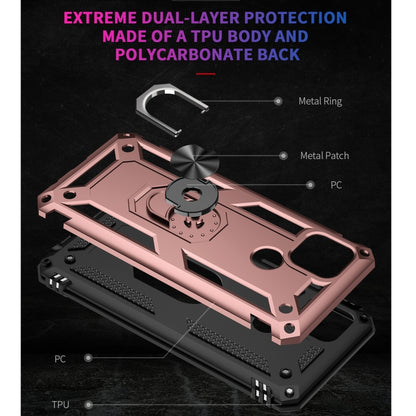 For OPPO A15 Shockproof TPU + PC Protective Case with 360 Degree Rotating Holder(Rose Gold) - OPPO Cases by buy2fix | Online Shopping UK | buy2fix