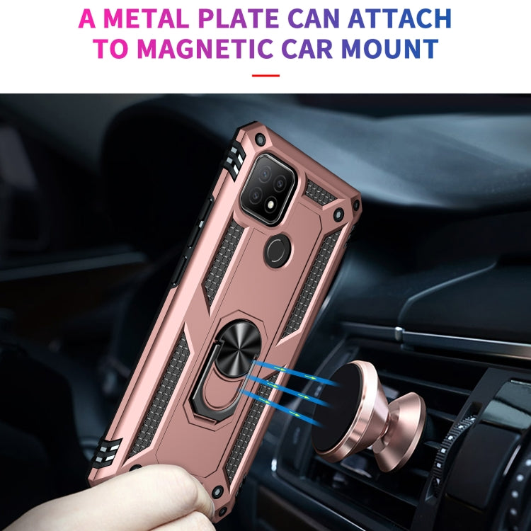 For OPPO A15 Shockproof TPU + PC Protective Case with 360 Degree Rotating Holder(Rose Gold) - OPPO Cases by buy2fix | Online Shopping UK | buy2fix