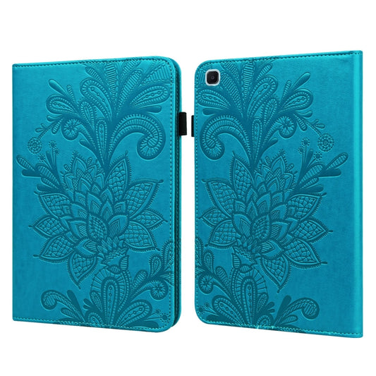 Lace Flower Embossing Pattern Horizontal Flip Leather Case with Holder & Card Slots & Wallet & Photo Frame & Sleep / Wake-up Function For Samsung Galaxy Tab S6 Lite SM-P610/SM-P615(Blue) - Tab S6 Lite P610 / P615 by buy2fix | Online Shopping UK | buy2fix