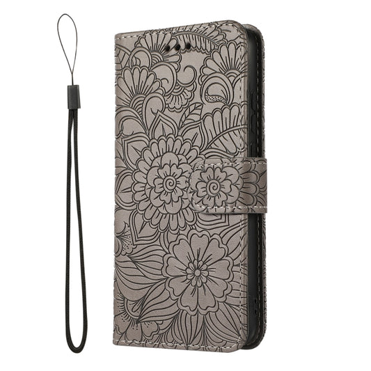 For Huawei P20 lite Skin Feel Embossed Sunflower Horizontal Flip Leather Case with Holder & Card Slots & Wallet & Lanyard(Grey) - Huawei Cases by buy2fix | Online Shopping UK | buy2fix