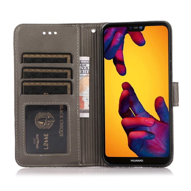 For Huawei P20 lite Skin Feel Embossed Sunflower Horizontal Flip Leather Case with Holder & Card Slots & Wallet & Lanyard(Grey) - Huawei Cases by buy2fix | Online Shopping UK | buy2fix