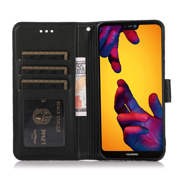 For Huawei P20 lite Skin Feel Embossed Sunflower Horizontal Flip Leather Case with Holder & Card Slots & Wallet & Lanyard(Black) - Huawei Cases by buy2fix | Online Shopping UK | buy2fix