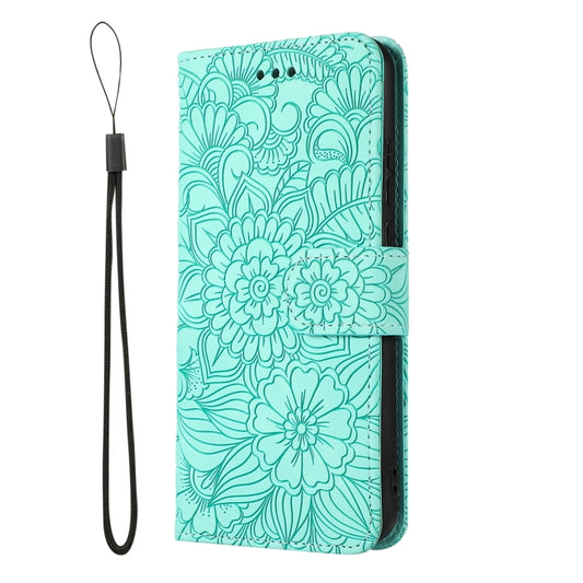 For Huawei P20 lite Skin Feel Embossed Sunflower Horizontal Flip Leather Case with Holder & Card Slots & Wallet & Lanyard(Green) - Huawei Cases by buy2fix | Online Shopping UK | buy2fix