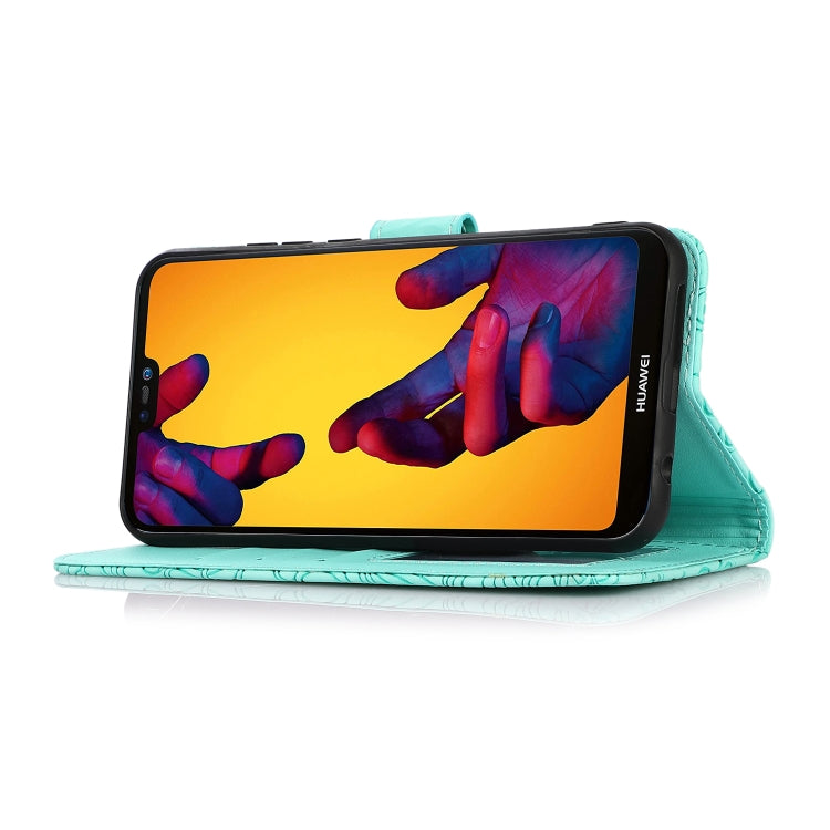 For Huawei P20 lite Skin Feel Embossed Sunflower Horizontal Flip Leather Case with Holder & Card Slots & Wallet & Lanyard(Green) - Huawei Cases by buy2fix | Online Shopping UK | buy2fix