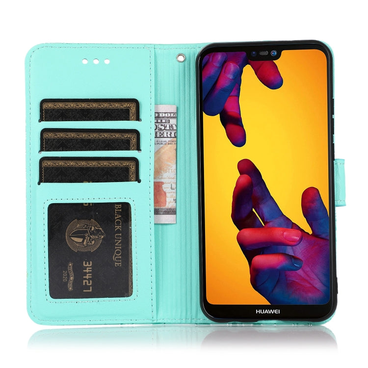 For Huawei P20 lite Skin Feel Embossed Sunflower Horizontal Flip Leather Case with Holder & Card Slots & Wallet & Lanyard(Green) - Huawei Cases by buy2fix | Online Shopping UK | buy2fix